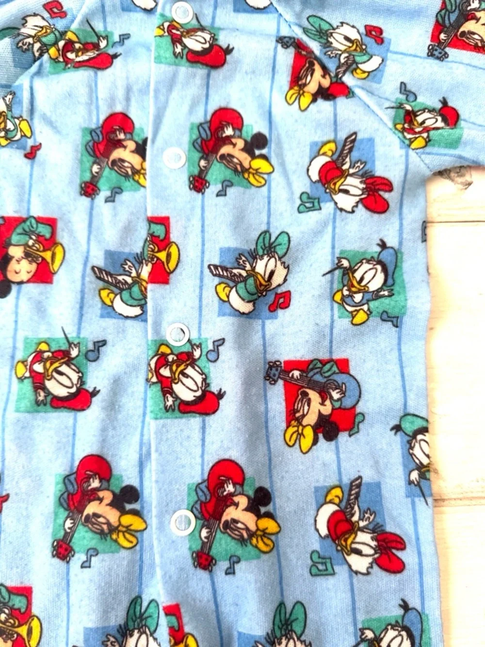 Vintage Disney 6m Baby Footie Pajamas Pjs One Piece Minnie Donald Minnie Mickey